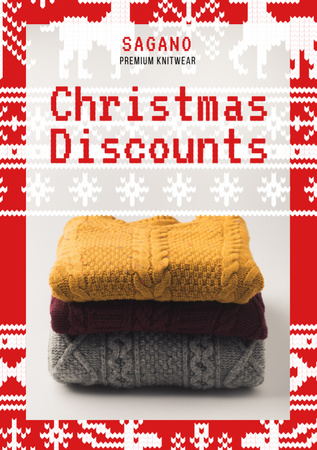 Christmas Promotion for Women’s Sweaters Flyer A7 Design Template