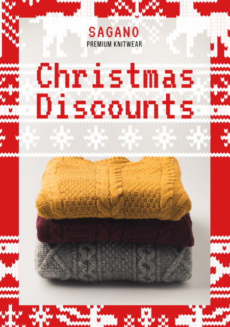 Christmas Promotion for Women’s Sweaters Flyer A7デザインテンプレート