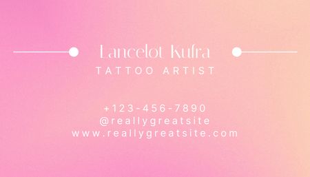 Illustrated Butterfly And Tattooist Services In Studio Offer Business Card US Design Template