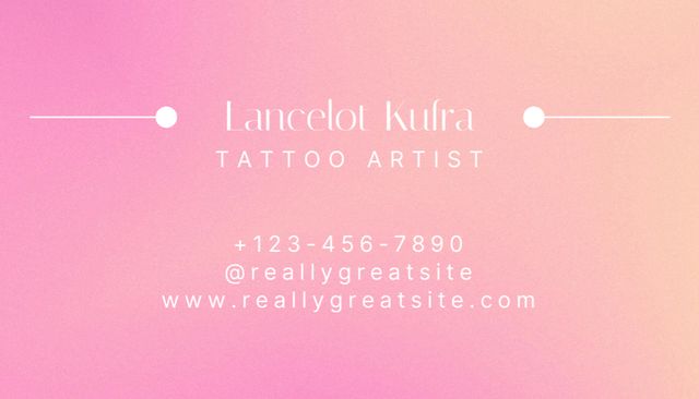 Illustrated Butterfly And Tattooist Services In Studio Offer Business Card USデザインテンプレート