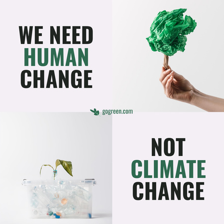 Call for Ecological Preservation and Climate Change Awareness Instagram Design Template