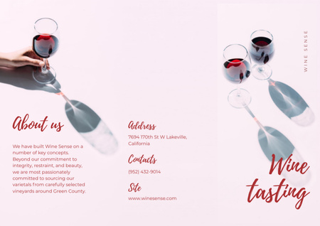 Degustação de Vinho Tinto em Taças de Vinho Brochure Modelo de Design