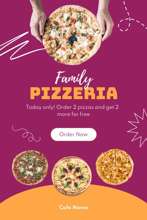 Családi pizzéria hirdetés Pinterest tervezősablon