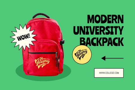 Plantilla de diseño de Modern University Backpack Label 