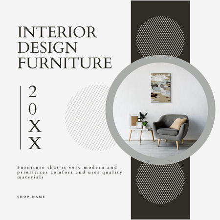 Interior Design with Trendy Furniture Instagram AD Design Template