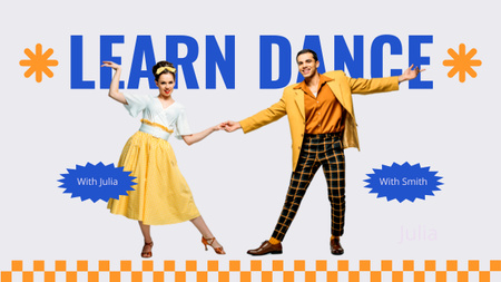 Designvorlage Angebot, Tanzen mit einem süßen Paar zu lernen für Youtube Thumbnail