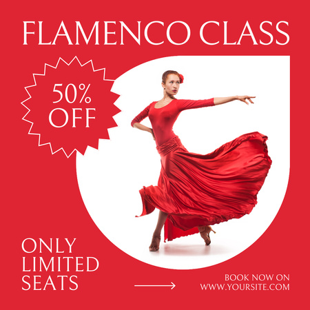 Alennustarjous Flamenco-tanssitunnista Instagram Design Template