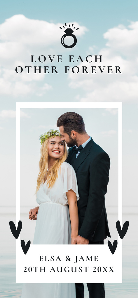 Wedding Ceremony Invitation with Lovely Couple Snapchat Geofilter Šablona návrhu