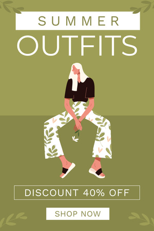 Summer Outfit Collection Pinterest Design Template