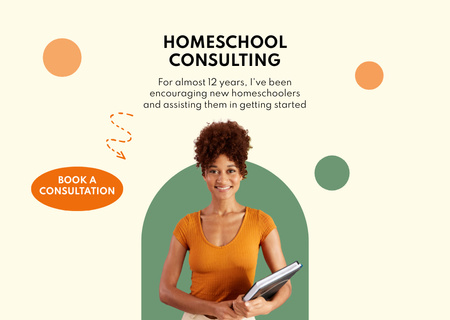 Platilla de diseño Homeschool Announcement with Attractive African American Teacher Flyer A6 Horizontal
