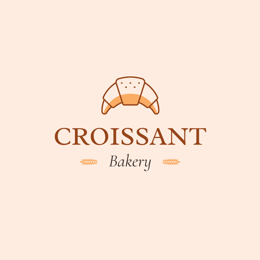 Emblem of Bakery with Croissant Logo Šablona návrhu