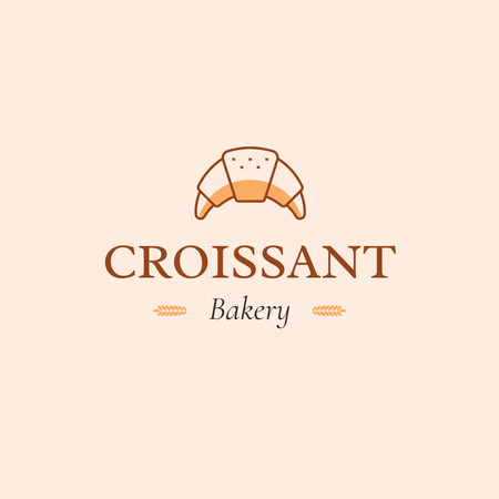 Emblem of Bakery with Croissant Logo Design Template
