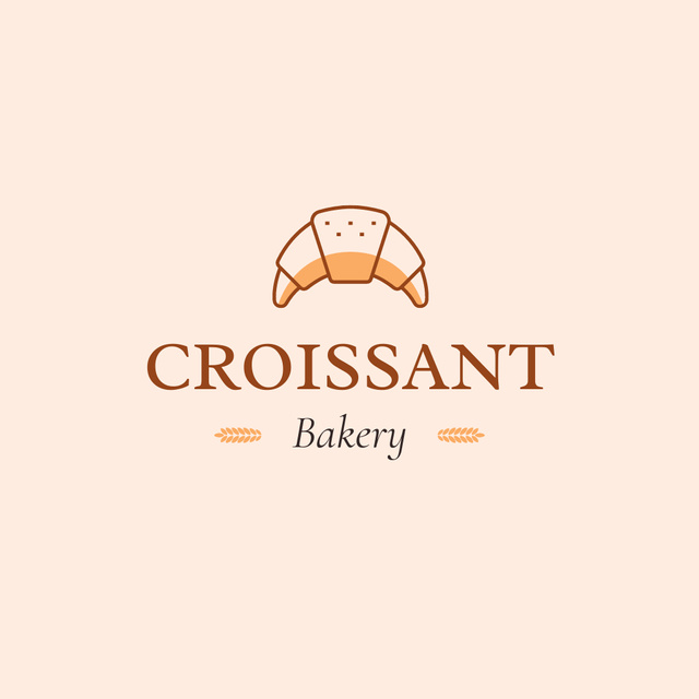 Emblem of Bakery with Croissant Logo Πρότυπο σχεδίασης