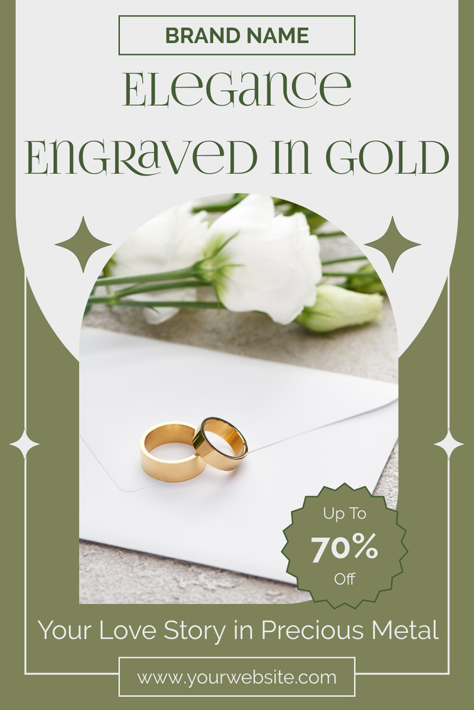 Plantilla de diseño de Discount Elegant Wedding Ring Offer Pinterest 