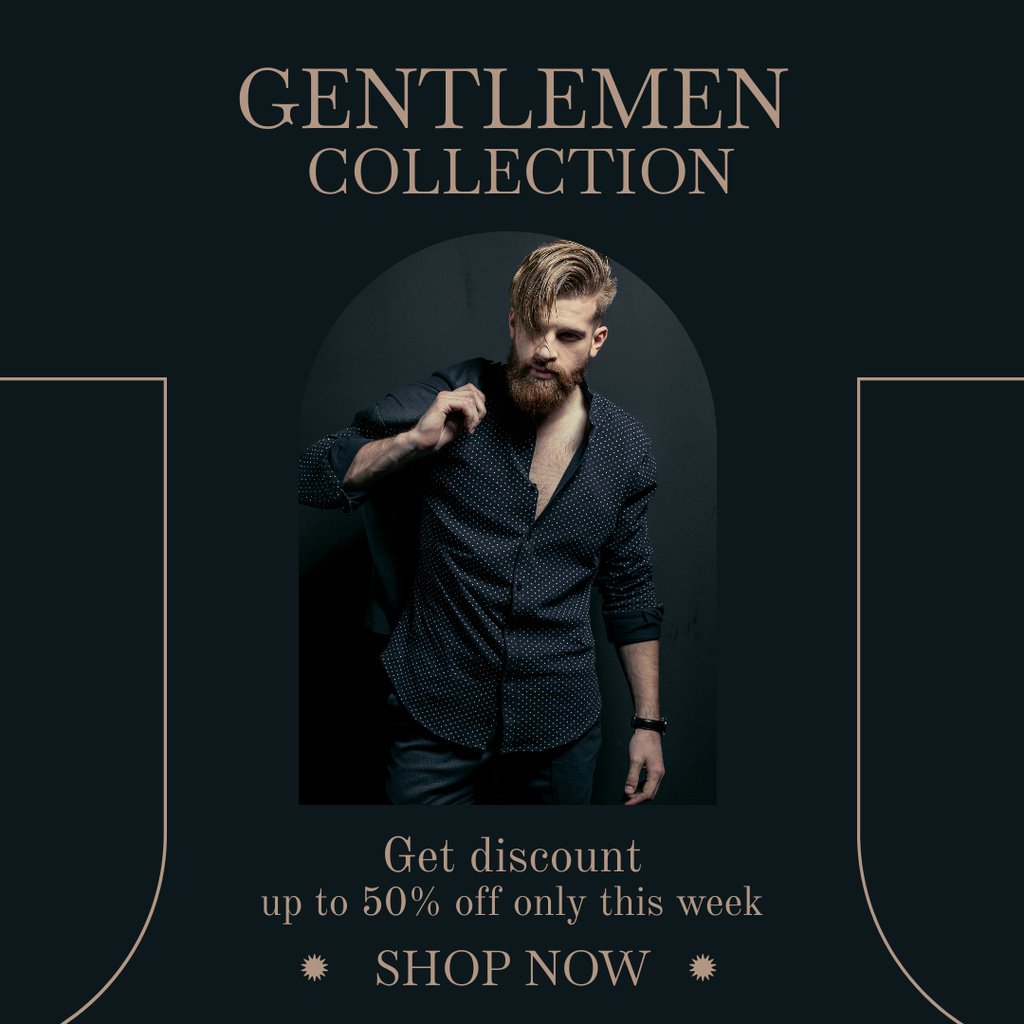 Designvorlage Gentleman's Fashion Collection für Instagram