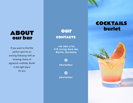 Cocktails Offer with Oranges Brochure 8.5x11in Design Template