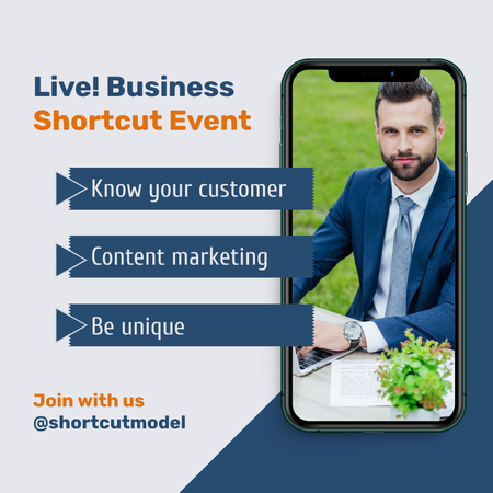 Business Event Ad with Man Instagram Design Template