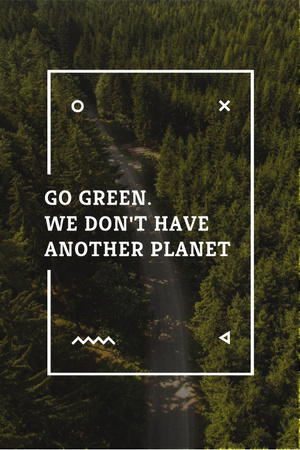 Citation about green planet Pinterest Design Template