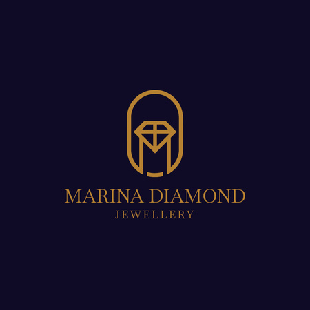 Image of Jewelry Emblem Logo Design Template