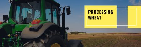 Buğday Hasadı İle Tarım Sektörü Twitter Tasarım Şablonu