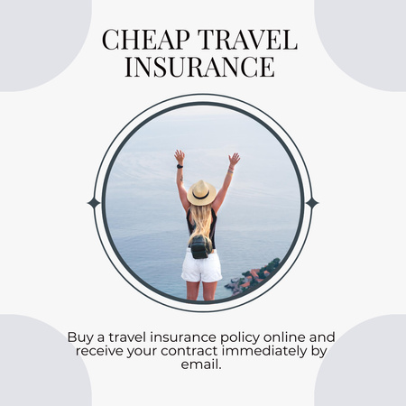 Modèle de visuel Annonce de vente d'assurance voyage - Instagram