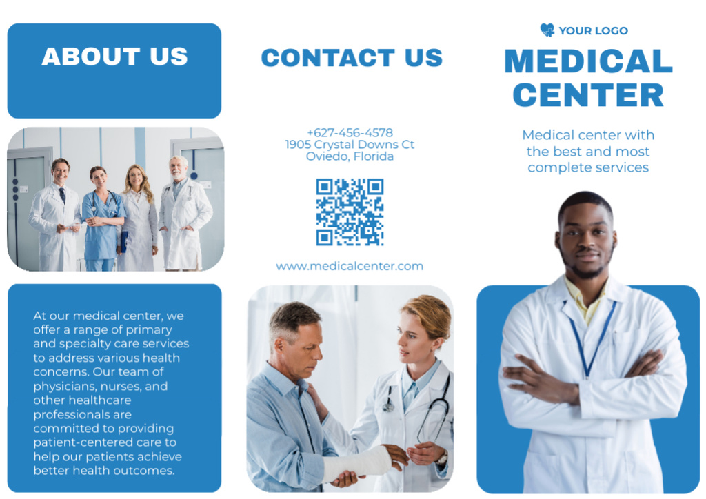 Best Medical Center Service Offer Brochure Modelo de Design