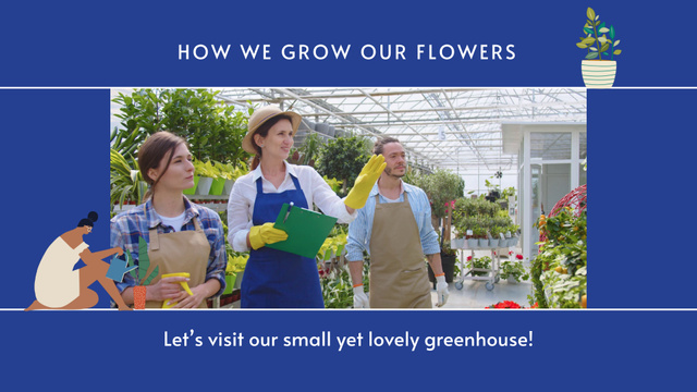 Ontwerpsjabloon van Full HD video van Local Greenhouse Growing Plants And Offer Visit