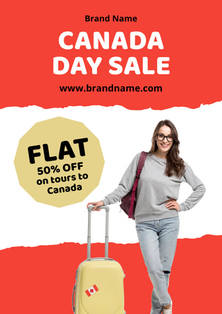 Ontwerpsjabloon van Poster van Canada Day Sale Announcement
