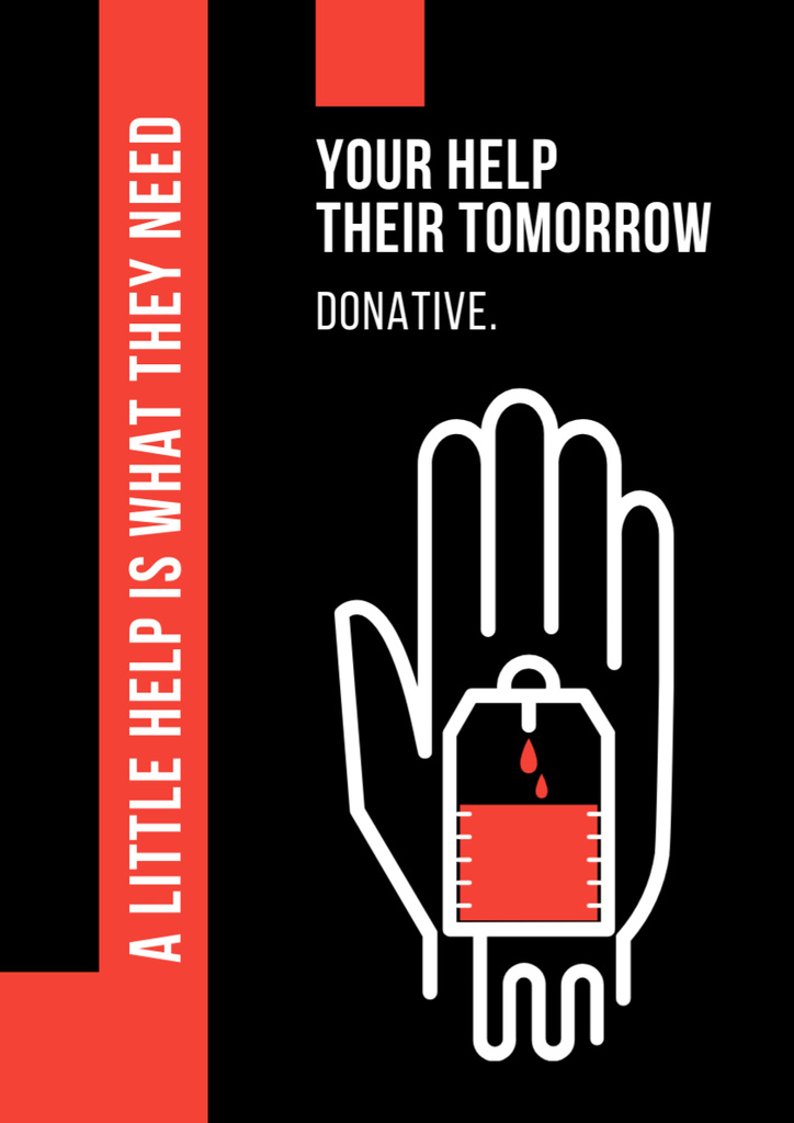 Modèle de visuel Blood Donation Help during War in Ukraine - Poster A3