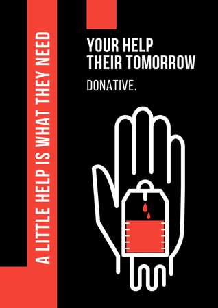 Blood Donation Motivation during War in Ukraine Poster A3 Design Template