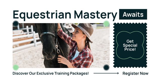Platilla de diseño Exclusive Equestrian Training Packages at Ranch Facebook AD