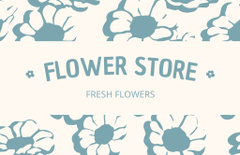 Flower Store Loyalty Program on Simple Blue and White