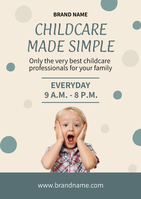 Playful Babysitting Services Offer Poster – шаблон для дизайну