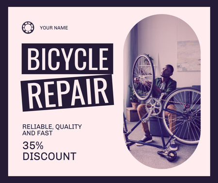 Oficina de manutenção de bicicletas Facebook Modelo de Design
