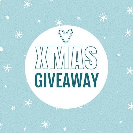 Christmas Giveaway Announcement with Snowflakes Instagram Design Template