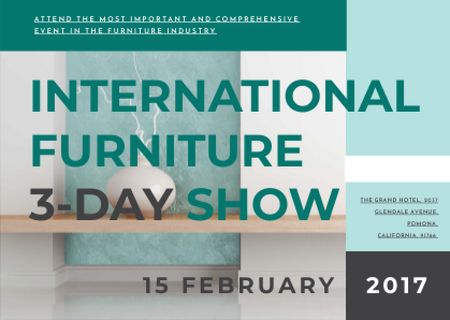 Plantilla de diseño de International furniture show Announcement Card 
