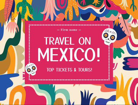 Travel Tour in Mexico Postcard 4.2x5.5in Design Template