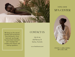SPA Services Offer with Woman relaxing on Massage