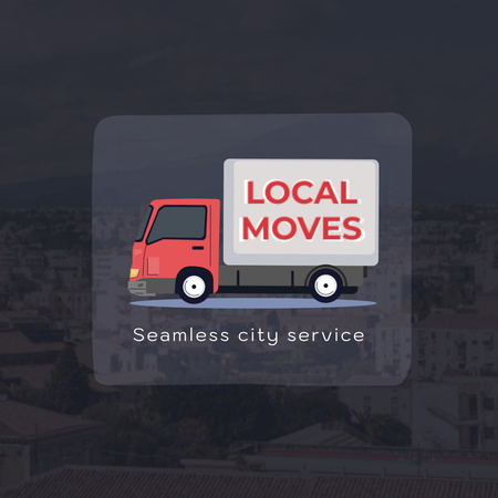 Professzionális költöztetési szolgáltatás szlogennel és teherautóval Animated Logo tervezősablon