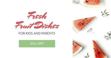 Fruit Dishes offer with Watermelon Facebook AD Design Template