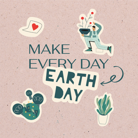 Ontwerpsjabloon van Instagram van World Earth Day Announcement