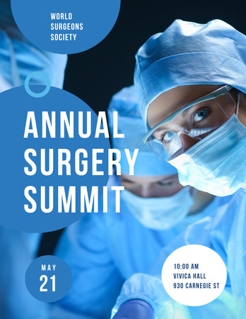 Σας Περιμένω στην Ετήσια Σύνοδο Χειρουργικής Poster 8.5x11in Πρότυπο σχεδίασης