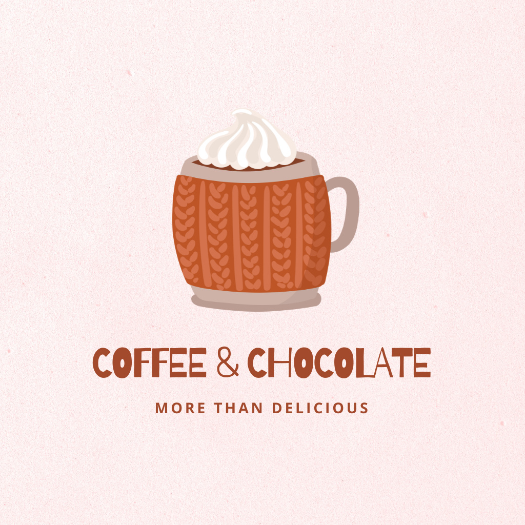 Ontwerpsjabloon van Logo van Offer Cup of Delicious Coffee with Chocolate