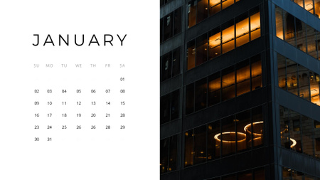 Ontwerpsjabloon van Calendar van Modern Urban Building