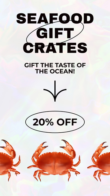 Offer Discounts on Seafood Crates Instagram Video Story Modelo de Design