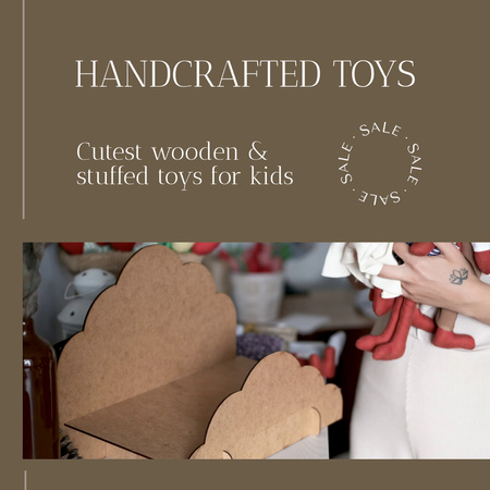 Handmade Woolen Toys For Kids Sale Offer Animated Post Design Template