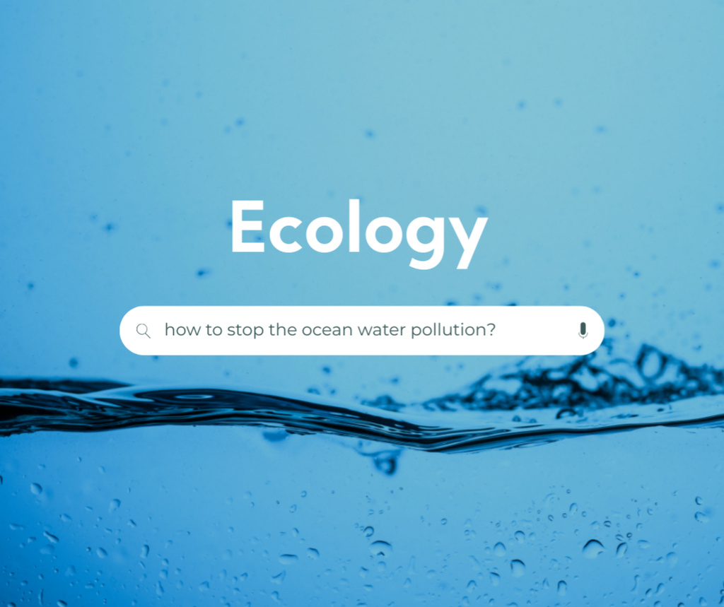 Eco Concept with Crystal Sea Water Facebook Šablona návrhu