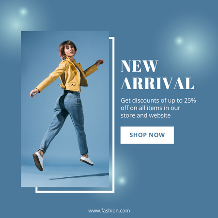 New Collection of Fashion Clothes with Stylish Woman Instagram Design Template