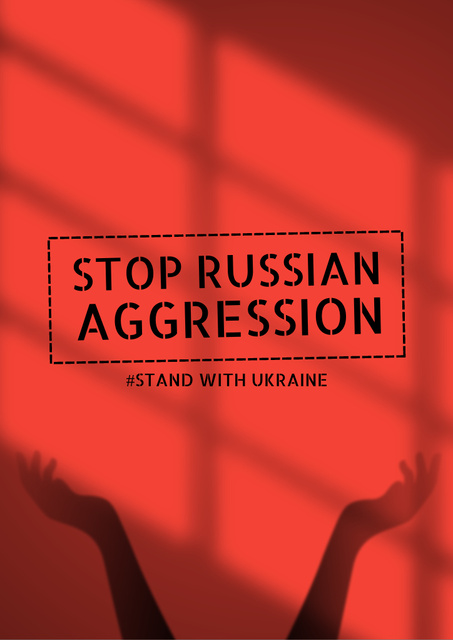 Stop Russian Aggression in Ukraine Flyer A4 Design Template