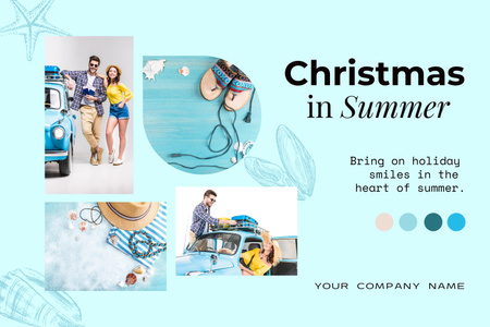 Modèle de visuel Summer Christmas Celebration With Young Couple - Mood Board